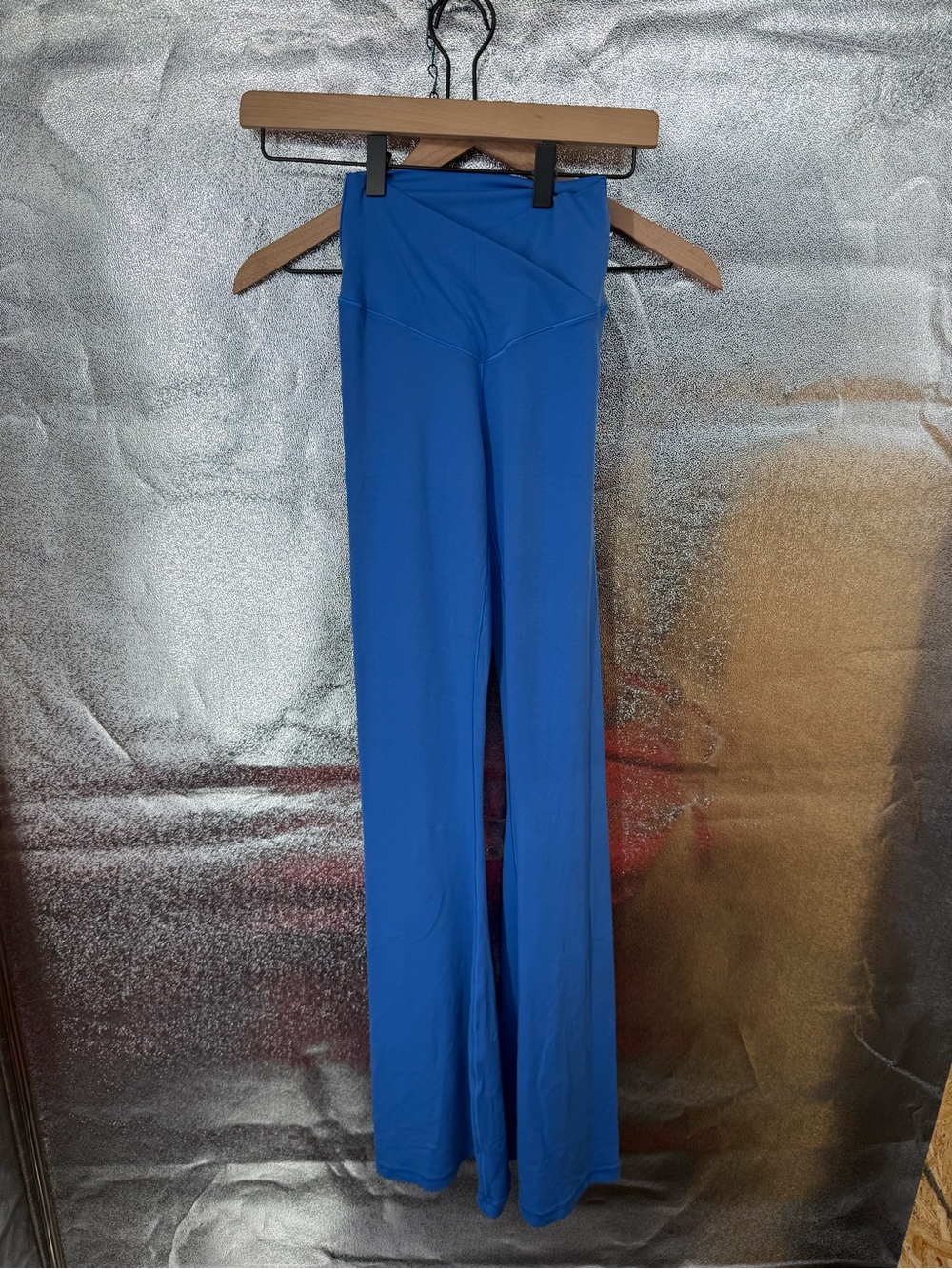 Aerie Real Me Cross Over Flare Leggings Blue